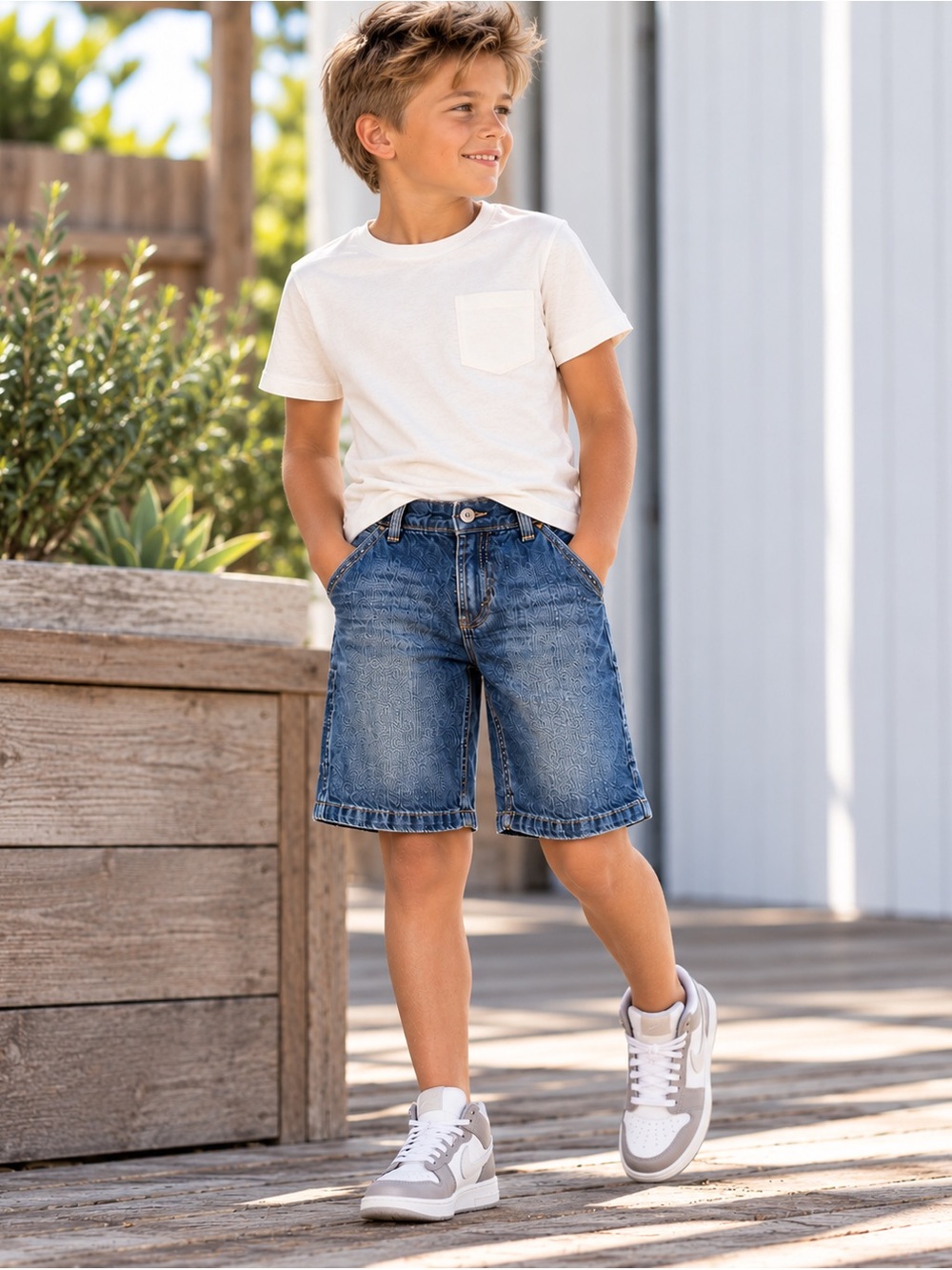 OshKosh B’gosh Boys Denim Carpenter Cargo Shorts Size 10R